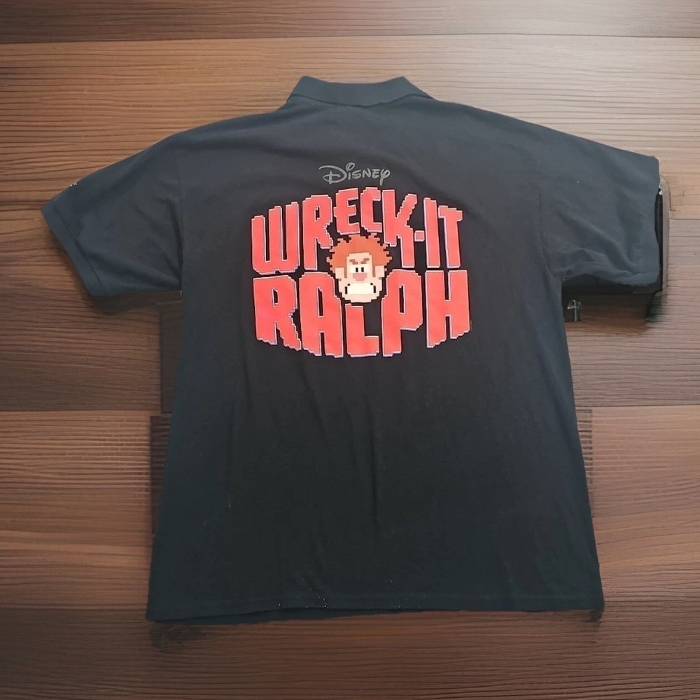 Vintage Disney Wreck It Ralph Movie Promo Polo Men's Large Cinemark Employee